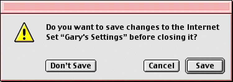 Save changes confirmation